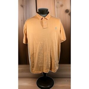 Polo Ralph Lauren Shirt Men's XL‎ Orange Embroidered Logo Short Sleeve